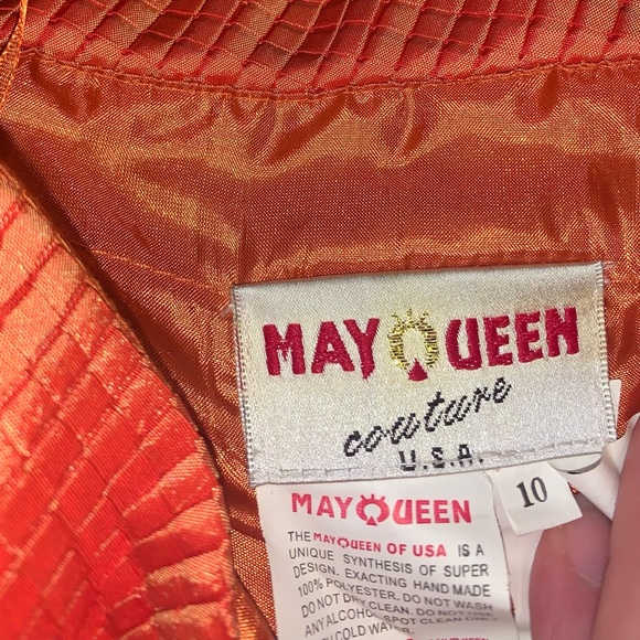 May Queen orange strapless formal elegant dress. - Picture 5 of 5